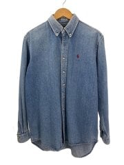 POLO COUNTRY ポロカントリー/長袖シャツ/M/デニム/BLU/無地