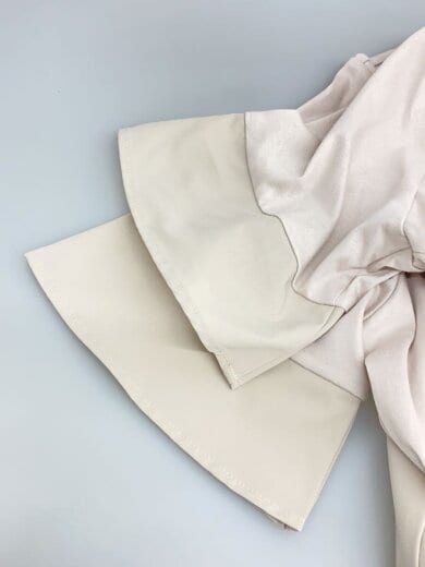 商品画像：胸元レースデザインウエスト切替ワンピース/42/コットン/BEG/無地/2416018 5