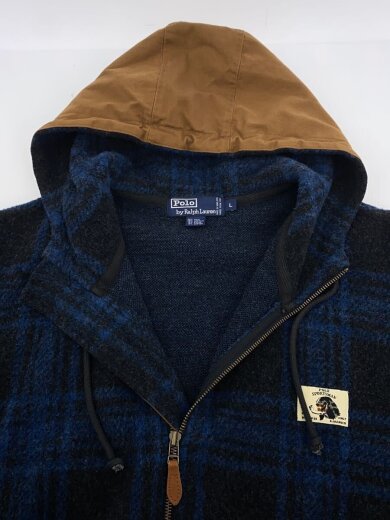 商品画像：90s/POLO SPORTSMAN/ジップアップフーディJK/ジャケット/L/ウール/NVY/オンブレCK 7