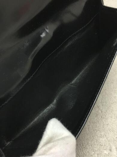 画像：GUCCI035・1348/ロゴプレート/フラップ長財布/エナメル/BLK/無地/レディース/中古5