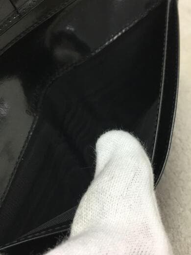 画像：GUCCI035・1348/ロゴプレート/フラップ長財布/エナメル/BLK/無地/レディース/中古6