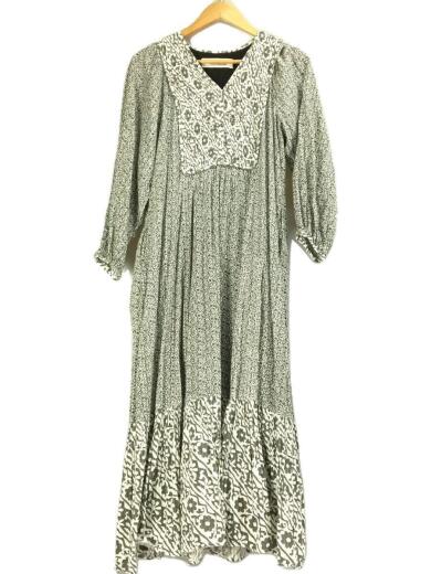 画像：Sara mallika長袖ワンピース/--/コットン/WHT/総柄/020411SA11