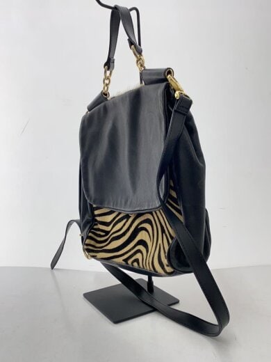 商品画像：2WAY/ショルダーバッグ/レザー/BLK/ハラコ/アニマル 2