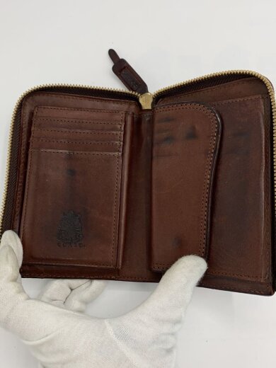 商品画像：2つ折り財布/牛革/BRW/無地/メンズ 4