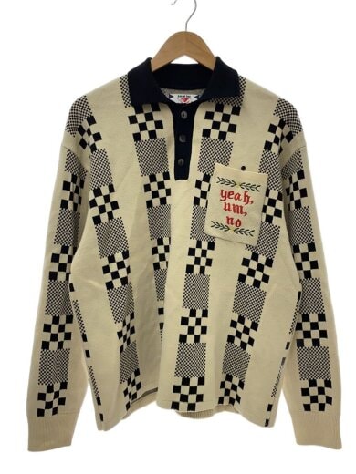 商品画像：ニット・セーター(薄手)/M/アクリル/BEG/Yeah um no Striped Knit 1
