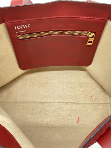 商品画像：トートバッグ/レザー/RED/モノグラム/イーストウエストショッパー/アナグラム/角擦れ、内側// 6
