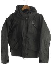 デザインパテッドジャケット/S/ナイロン/GRY/696528