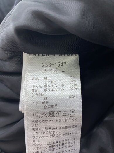 画像：FREAK’S STOREパテッドファイヤーマンジャケット/L/コットン/BLK/無地/233-1544