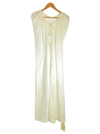 商品画像：カットジャガードマキシドレス/M/コットン/WHT/001150027 1