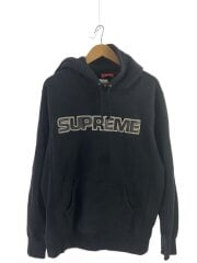 18AW/Perforated Leather Hooded Sweatshirt/L/コットン/BLK