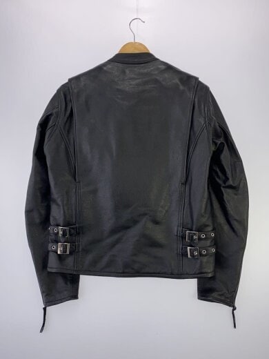 商品画像：シングルライダースジャケット/L/レザー/BLK/無地 2