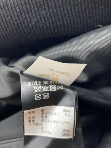 商品画像：LEATHER MIX NIGHTHAWK/レザージャケット・ブルゾン/XL/コットン/BLK/610104 4