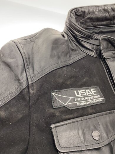 商品画像：LEATHER MIX NIGHTHAWK/レザージャケット・ブルゾン/XL/コットン/BLK/610104 6