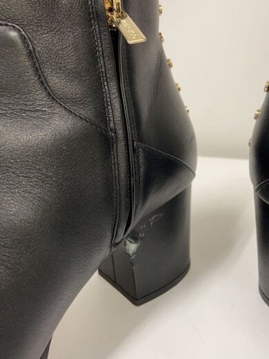 商品画像：JIMMY CHOO ジミーチュウ　スタッズ/ショートヒールブーツ/37/BLK/レザー 7