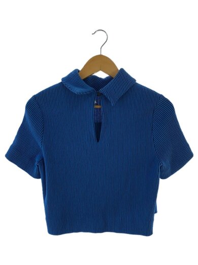 商品画像：フリルリブストライプトップス/カットソー/1/レーヨン/BLU/ストライプ/1601-T03-208 1