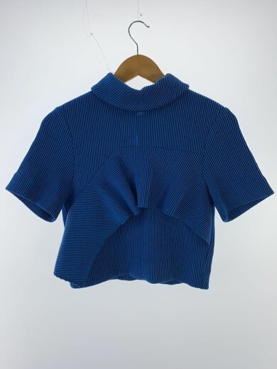 商品画像：フリルリブストライプトップス/カットソー/1/レーヨン/BLU/ストライプ/1601-T03-208 2