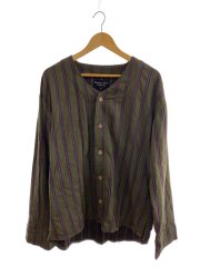 ノーカラージャケット/ジャケット/XL/コットン/GRN/ストライプ