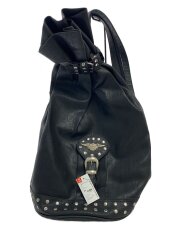 斜め掛けショルダー/リュック/バッグ/スタッズ/レザー/BLK/無地