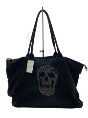 トートバッグ/スカル/スウェード/BLK/無地