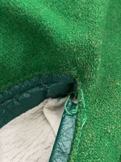 商品画像：USA製/50s～60s/スタジャン/44/ウール/グリーン/無地/レザー劣化有 8