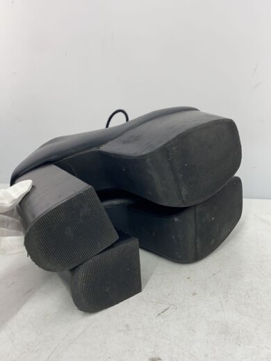 商品画像：ラウンドバルキーシューズ/厚底/レースアップシューズ/FREE/BLK/レザー 4