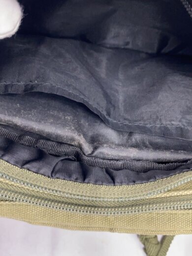 商品画像：※内側使用感有/ウエストバッグ/キャンバス/KHK/無地 6