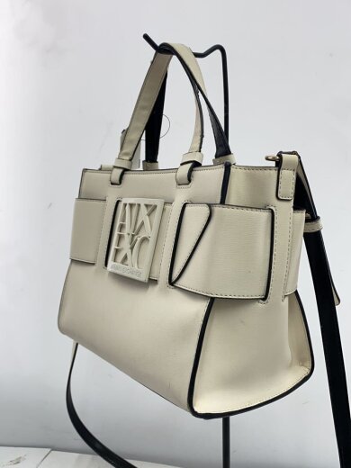 商品画像：※持ち手劣化/ショルダーバッグ/レザー/WHT/無地 2