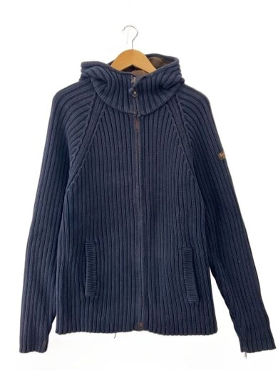 商品画像：コットンニットジップパーカー/XXL/コットン/NVY/無地 1