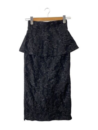 商品画像：Floral Jacquard Peplum Skirt/スカート/S/ポリエステル/BLK/1224304142 1