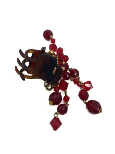 商品画像：ヘアクリップ/アクセサリー/--/カラーストーン/RED/レディース 1