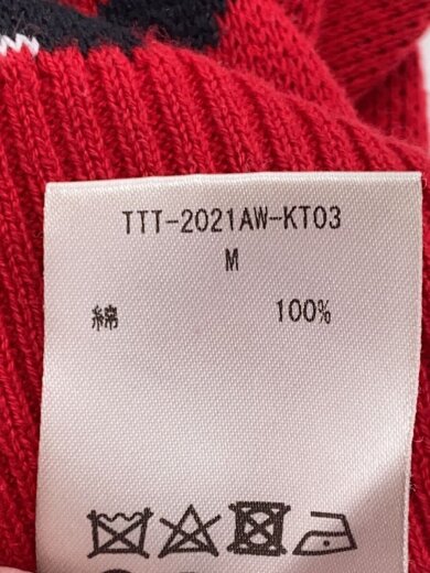 商品画像：ニット・セーター(薄手)/M/コットン/RED/総柄// 4