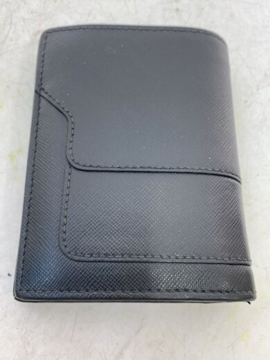 商品画像：2つ折り財布/レザー/BLK/無地/レディース 2