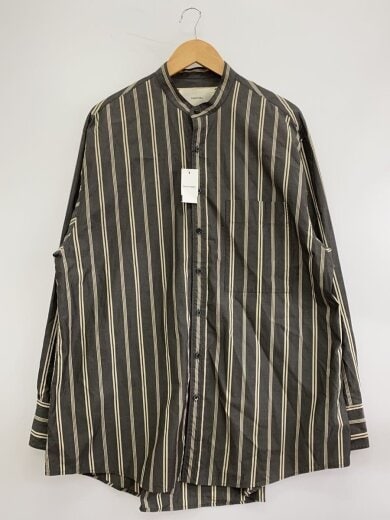 商品画像：STRIPE OVERSHIRTS/長袖シャツ/FREE/コットン/GRY/12320416 1