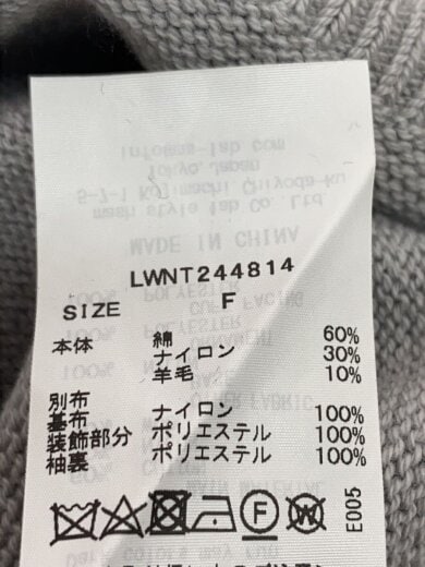 商品画像：24AW/チュールドッキングニット/トップス/one/コットン/GRY/lwnt244814 4