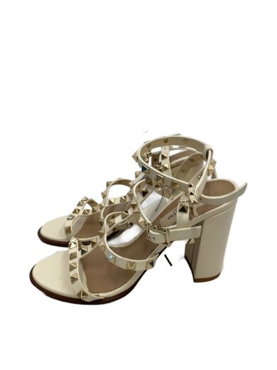 商品画像：ロックスタッズヒールサンダル/37/CRM/レザー 1