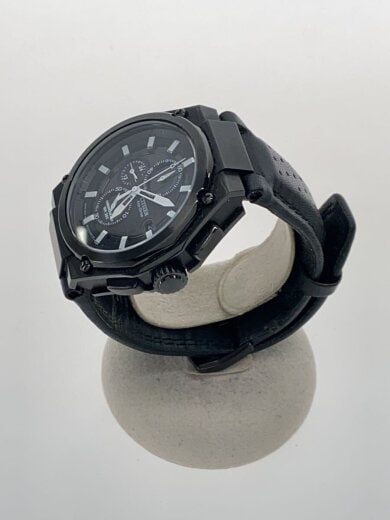 商品画像：ECO DRIVE/クロノグラフ/ソーラー腕時計/アナログ/レザー/BLK/BLK/B612-S078229 2