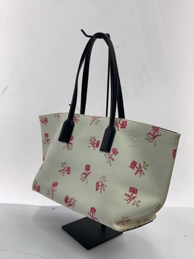 商品画像：トートバッグ/キャンバス/WHT/花柄 2