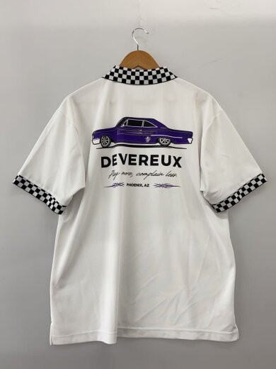 商品画像：DEVEREUX/チェッカー/ポロシャツ/XL/ポリエステル/WHT/プリント/763572016-0001// 2