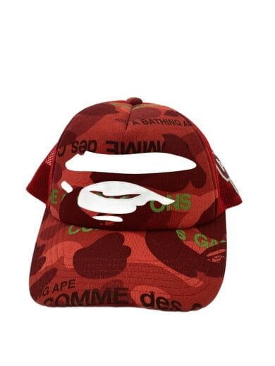 商品画像：メッシュキャップ/FREE/コットン/RED/総柄/メンズ 1
