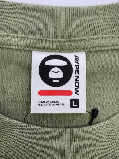 商品画像：チェストエイプロゴ/クルーネック/Tシャツ/L/コットン/GRN/無地/AAPTEM1414XXM 3