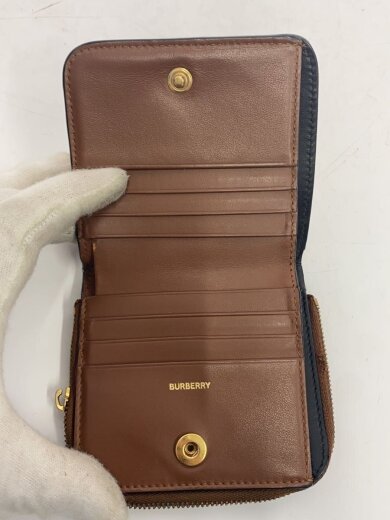 商品画像：2つ折り財布/レザー/BRW/チェック/レディース/ジップ金具欠損 3
