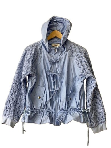 商品画像：High neck ribbon hoodie/ジャケット/FREE/コットン/BLU 1