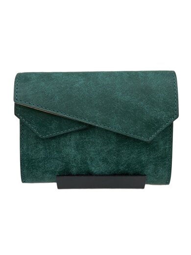 商品画像：3つ折り財布/レザー/GRN/無地/メンズ 1