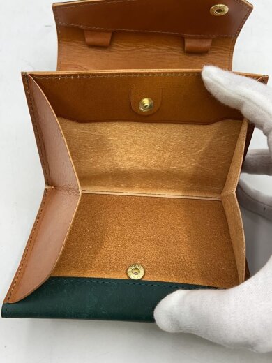 商品画像：3つ折り財布/レザー/GRN/無地/メンズ 5