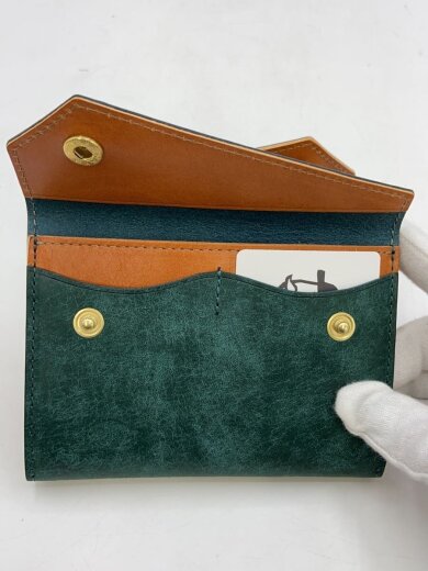 商品画像：3つ折り財布/レザー/GRN/無地/メンズ 7