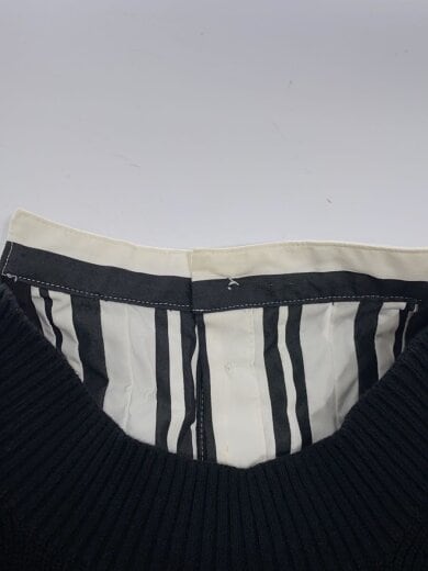 商品画像：トップス/1/コットン/BLK/20-0503720SS/ニットドッキングコットンプルオーバー/ 7