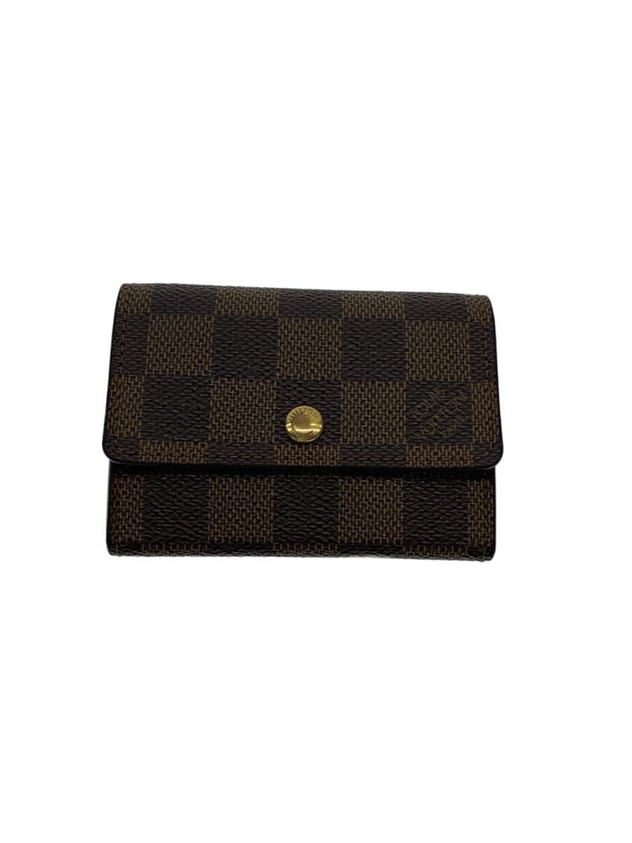 LOUIS VUITTON / ポルト・モネ・プラ_ダミエ・エベヌ/PVC/BRW/メンズ