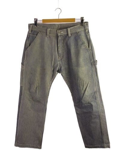 商品画像：ストレートパンツ/36/コットン/BLU/ストライプ 1