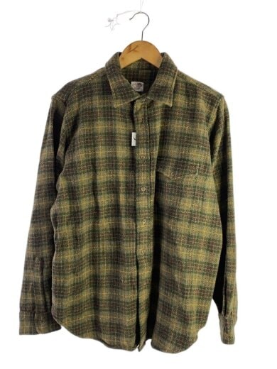 商品画像：長袖シャツ/XL/ウール/KHK/チェック 1