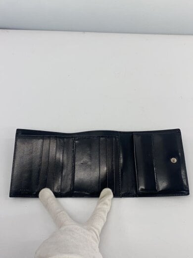 商品画像：3つ折り財布/レザー/BLK/メンズ 4